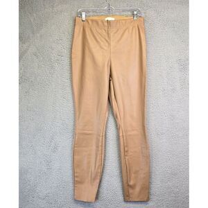 H&M Faux Leather Leggings Women's 10 Brown Pull‎ on Stretchy Elastic Waist